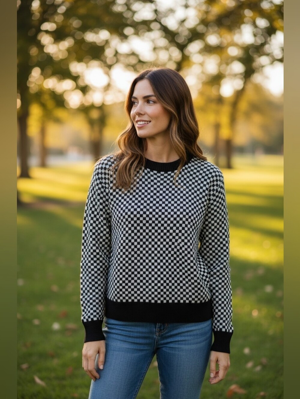 Marni Jacquard Sweater Women's 40/S Pullover Preppy Navy